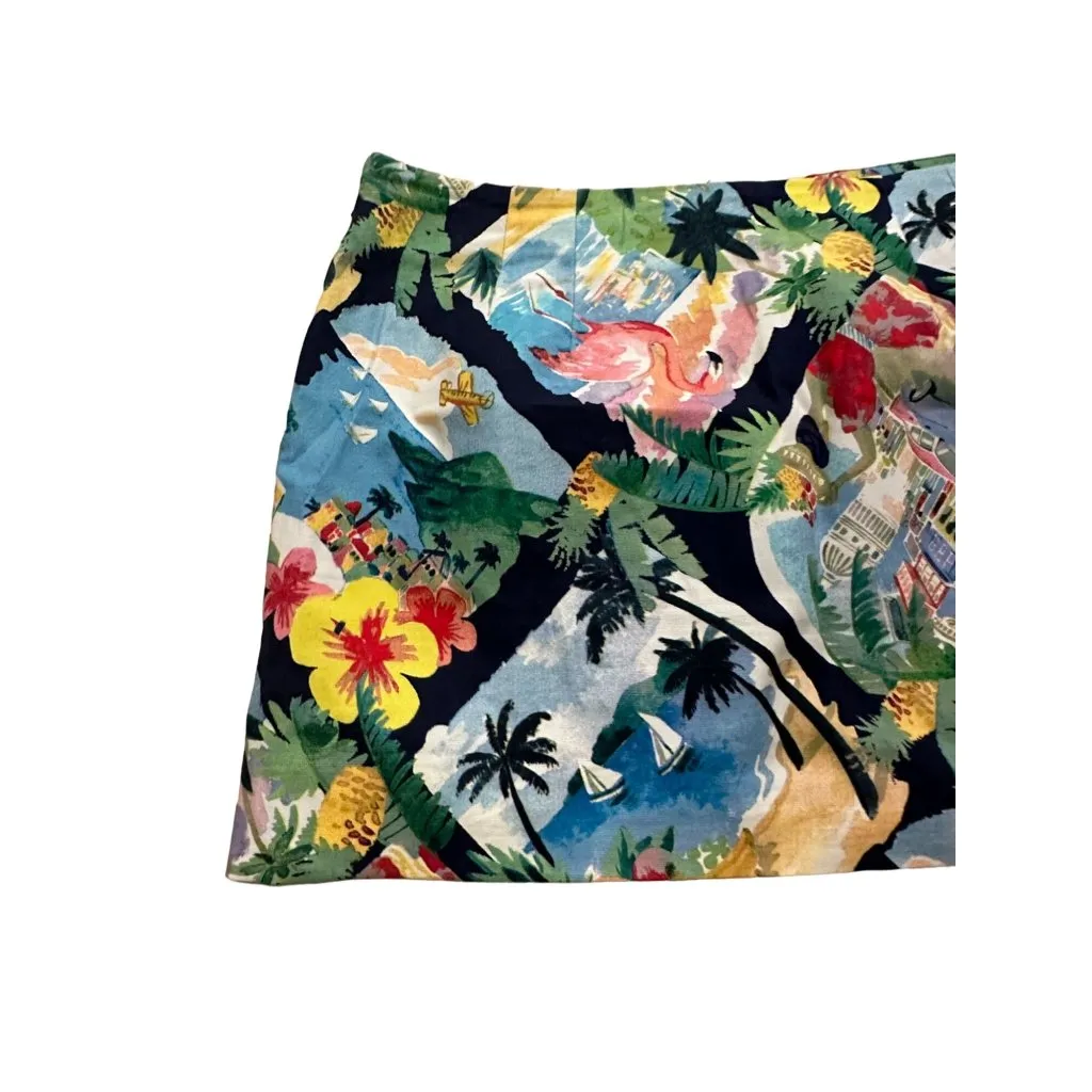 TALBOTS Womens Tropical Palm Print Skirt Size 14P - Image 5