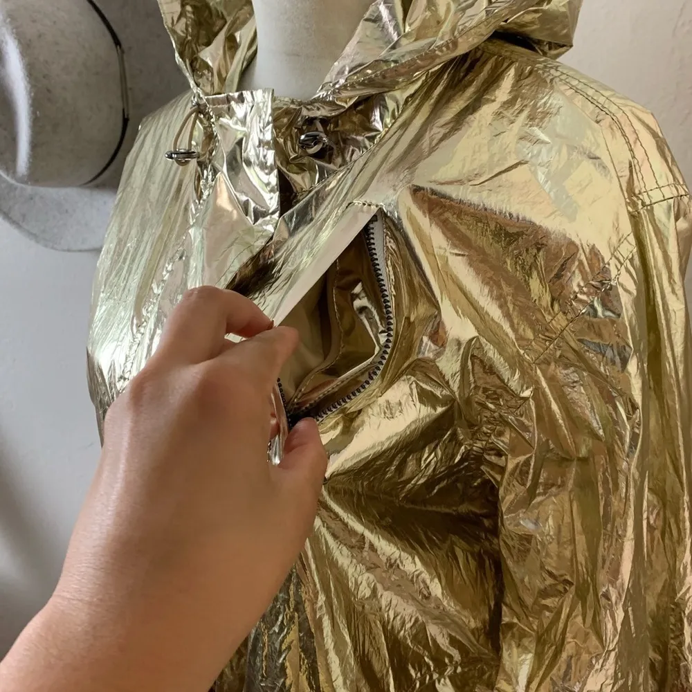 blank nyc • metallic gold hooded jacket - Image 9