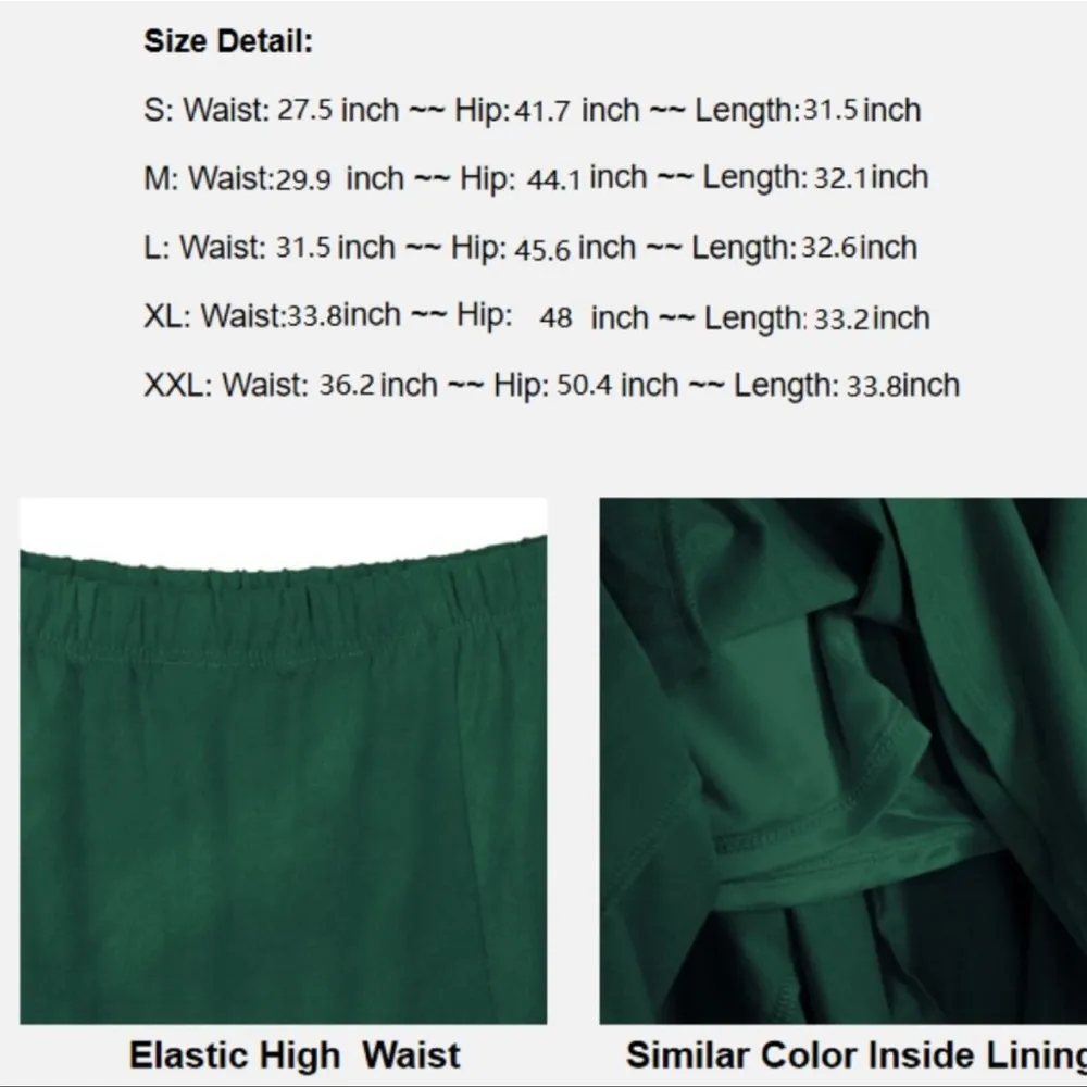 Urban CoCo Women's Vintage Elastic Waist A-Line Long Midi Skirt NWT - Image 7