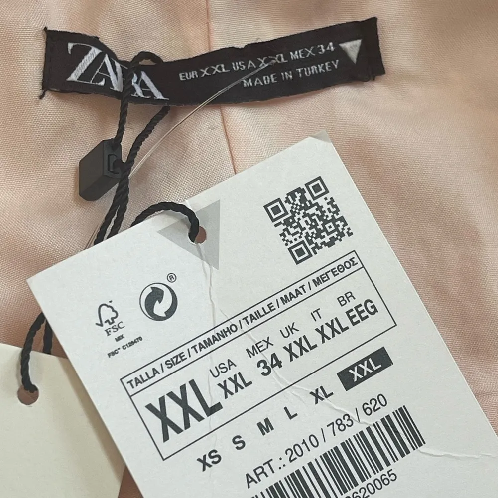 Zara Pink & Green Tweed V Neck V Back Rhinestone Buttons Cropped Vest Sz XXL - Image 11