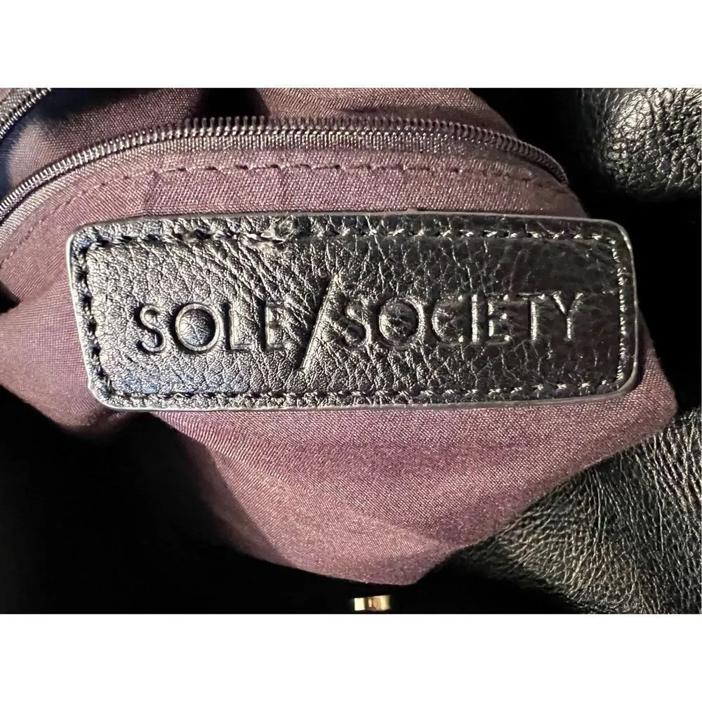 Sole Society Nordstrom Womens Black & White Handbag Tote Boho Purse - Image 11