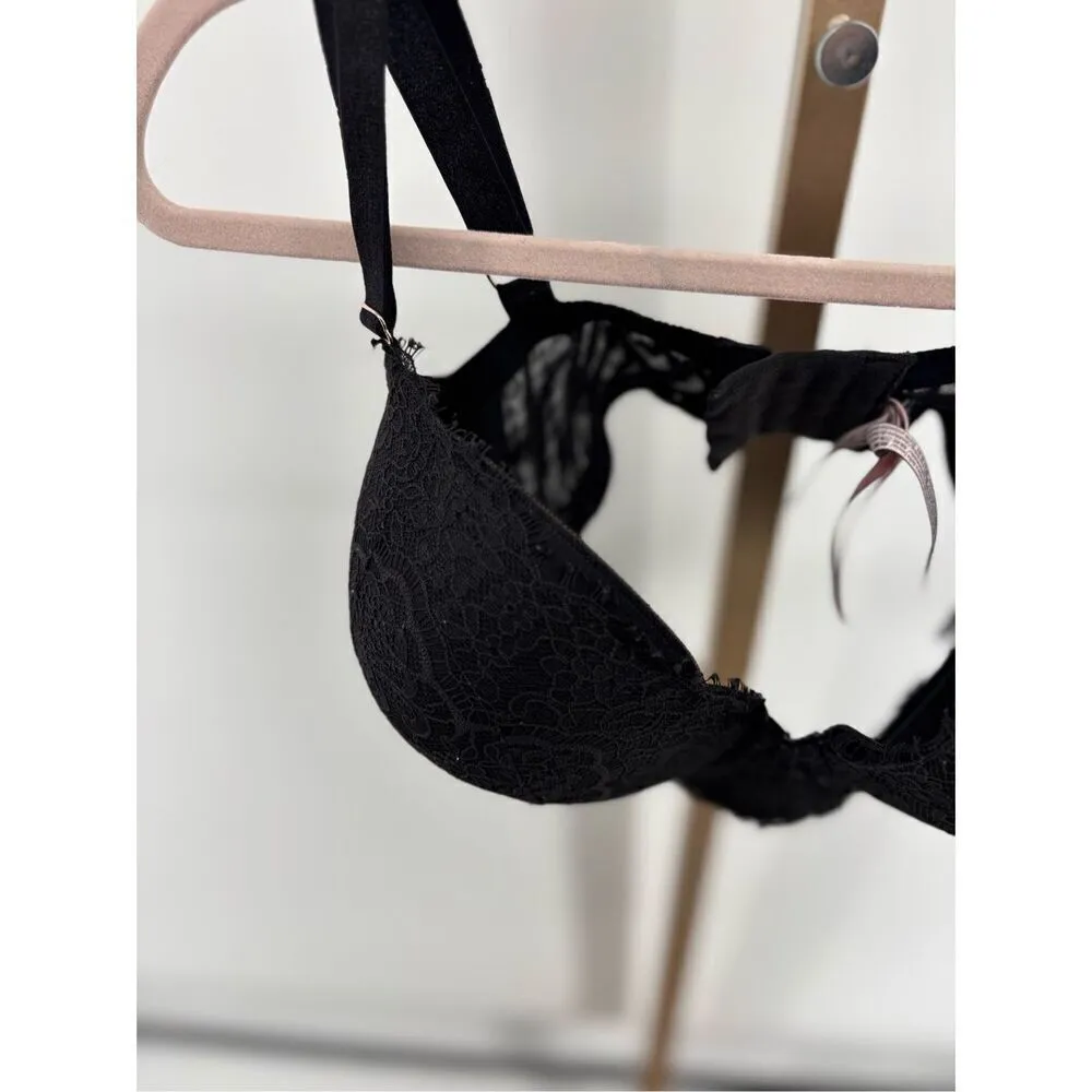Victoria’s Secret Dream Angels black lace lined demi bra size 38DDD - Image 3