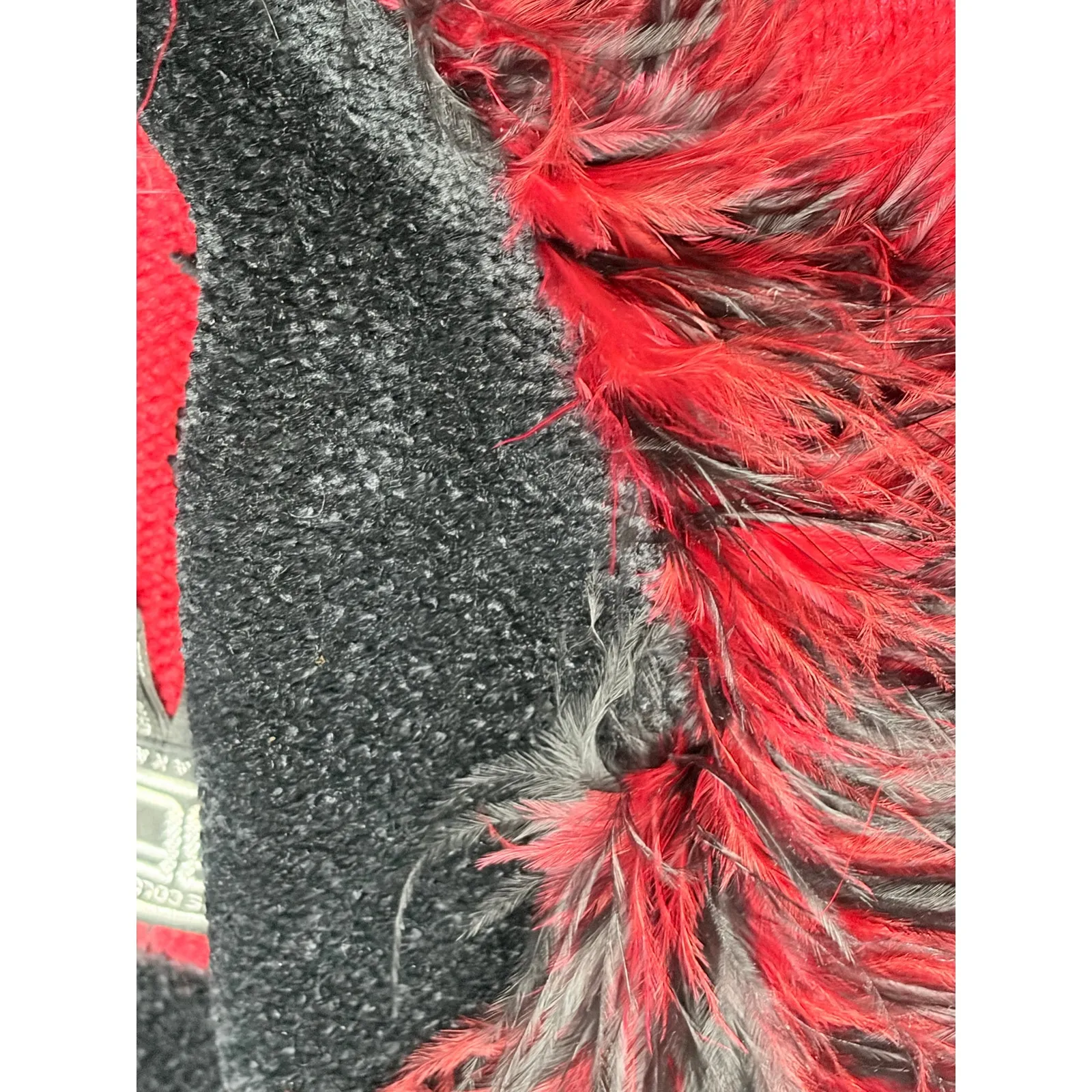 Berek Vintage Animal Print Red Cardigan Furry Accents size S - Image 5