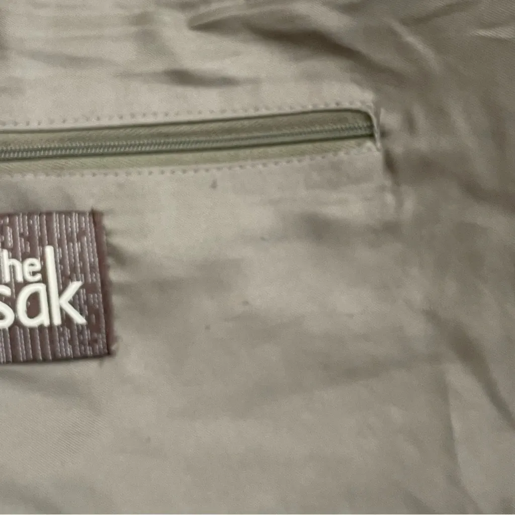 The Sak Purse Tote Belle Crocheted Travel Boho Bohemian Striped Rainbow Beige - Image 16