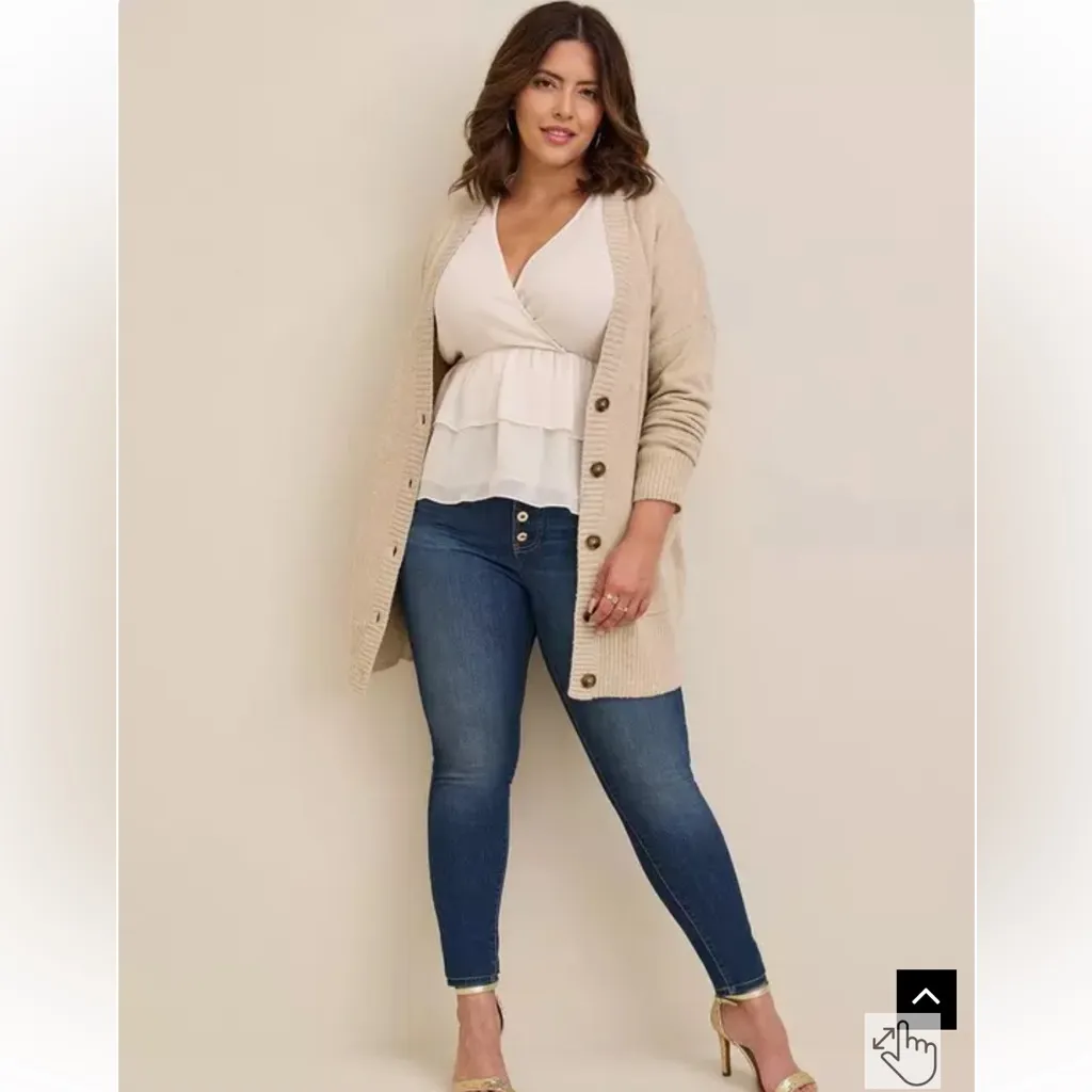 Torrid Vegan Cashmere Boyfriend Cardigan V-Neck Sweater - Image 7