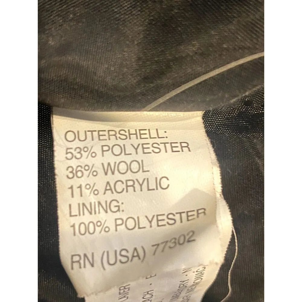 ZARA Wool Blend Long Sleeve Collard Belted ButtonUp Jacket Pockets M Grey Black - Image 8