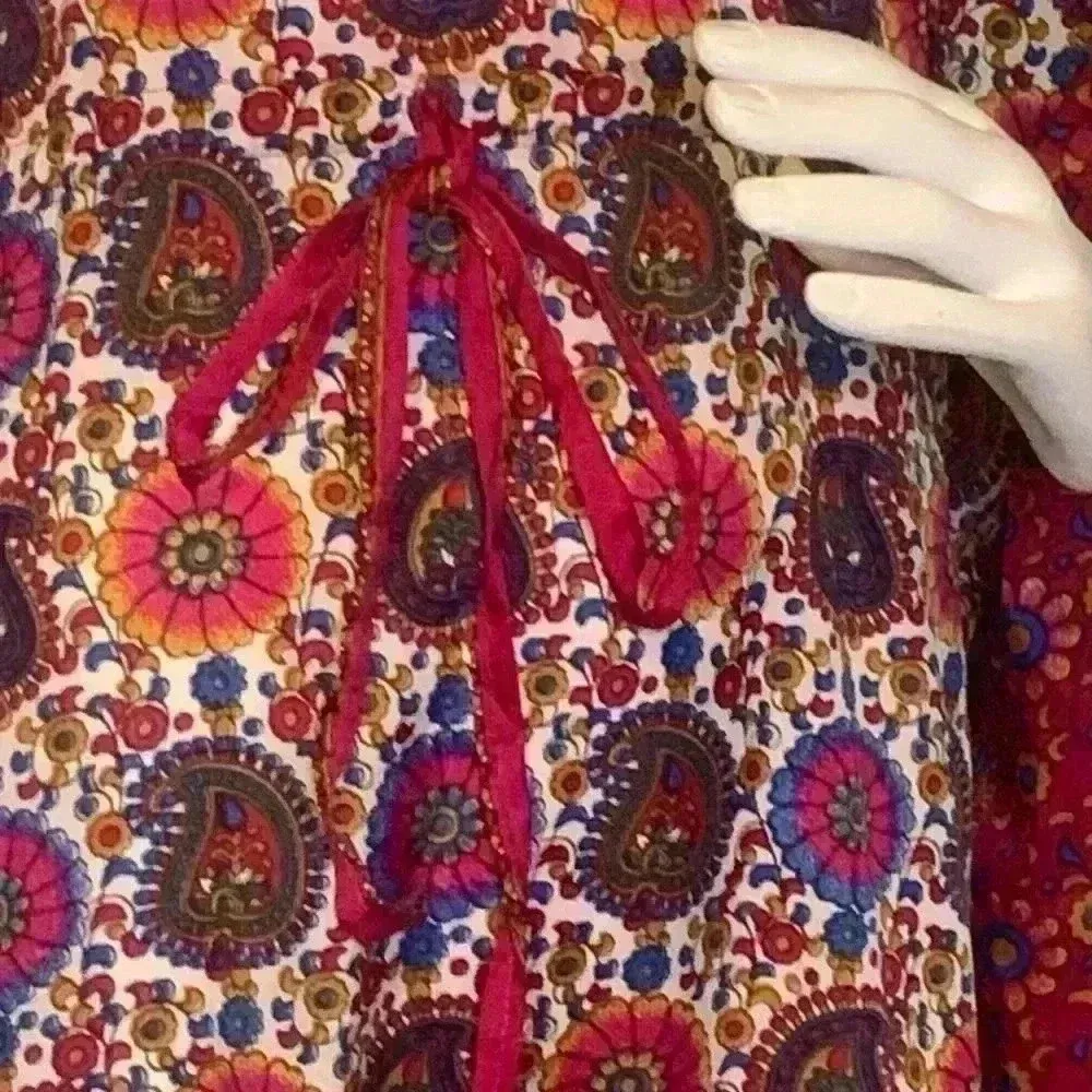 Unbranded Maxi Dress Plus Size Paisley Kaftan Long Wrap Cape/Dress. D3 Red - Image 2