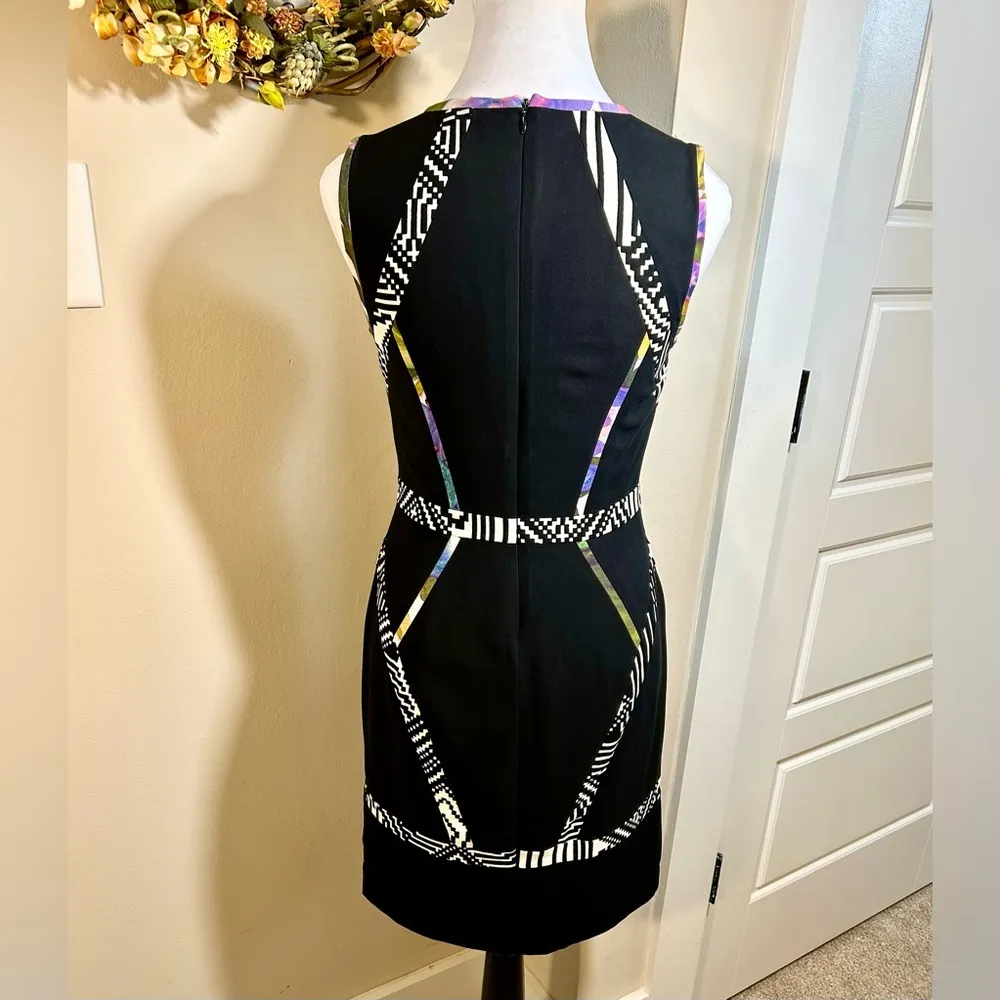 NICOLE MILER Atelier Silk Pleated Front Hem Blend Sleeveless Sheath Dress Size 4 - Image 6