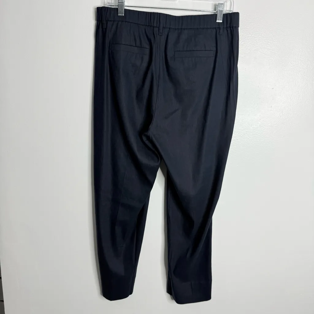 NWOT J. Jill Linen Stretch Slit Hem Pant In Navy 265151 With Pockets Size Medium Blue - Image 3