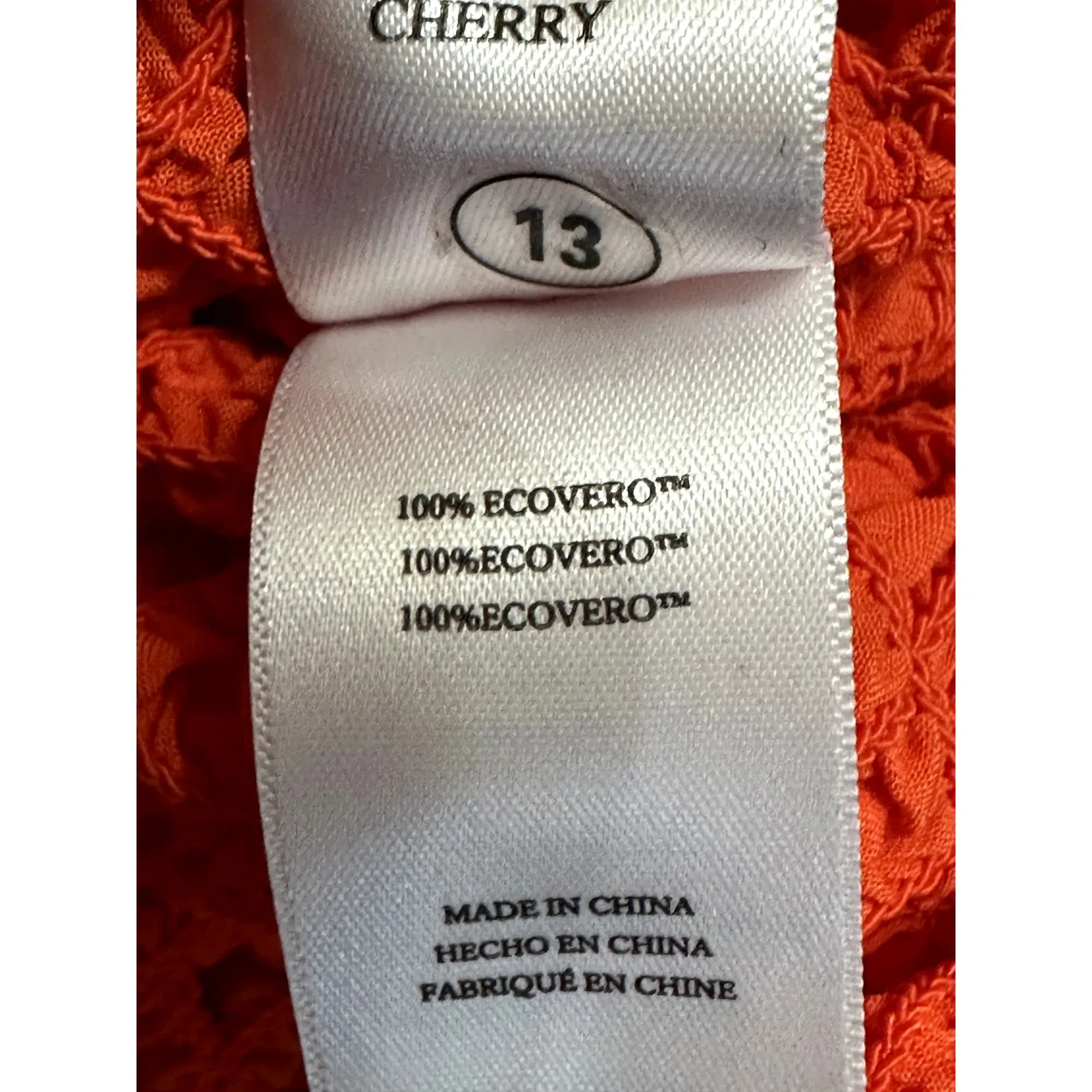 Rails Julie Mini Dress Square Neck Bodycon Crinkled Cherry Orange Women's S NWOT - Image 9