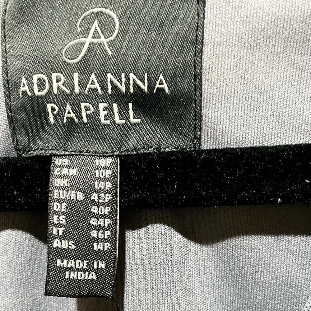 NWT Adrianna Papell Beaded Cocktail Dress Dusty Blue Size 10P - Image 7