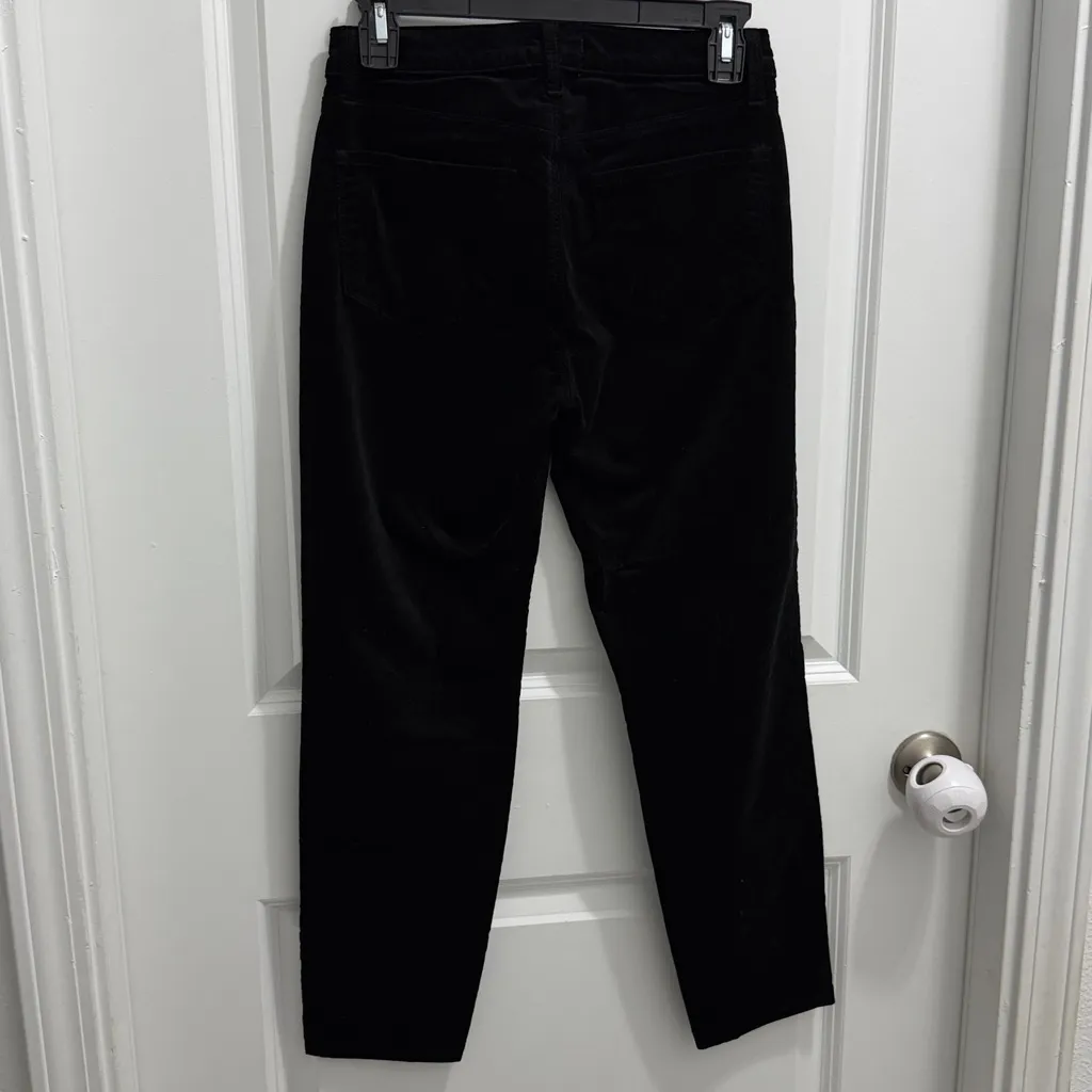 L'AGENCE Marguerite Black Velvet High Rise Skinny Stretch Pants Size 25 - Image 5