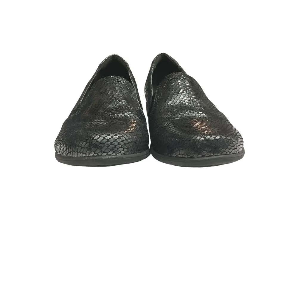 Aravon Adalyn Reptile‎ Print Leather Slip On Loafers Black Size 9.5D Comfortable - Image 6