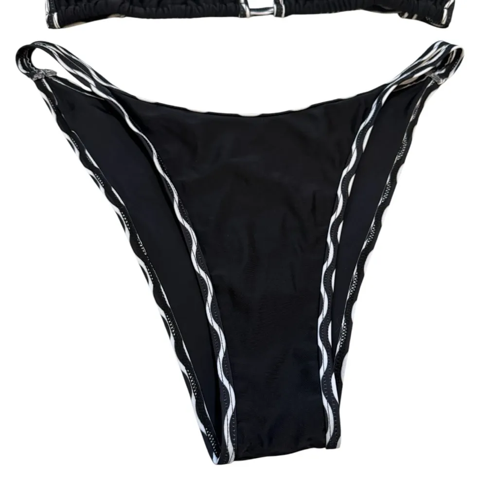 SHEIN Swim Summer Beach Contrast Binding Triangle Bikini Set - Image 5