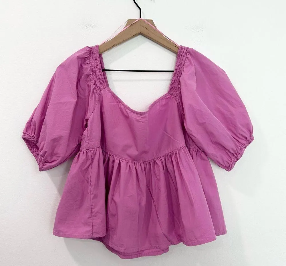 Free People Pink Veronica Sweetheart Top Pink Blouse size XS - Image 4