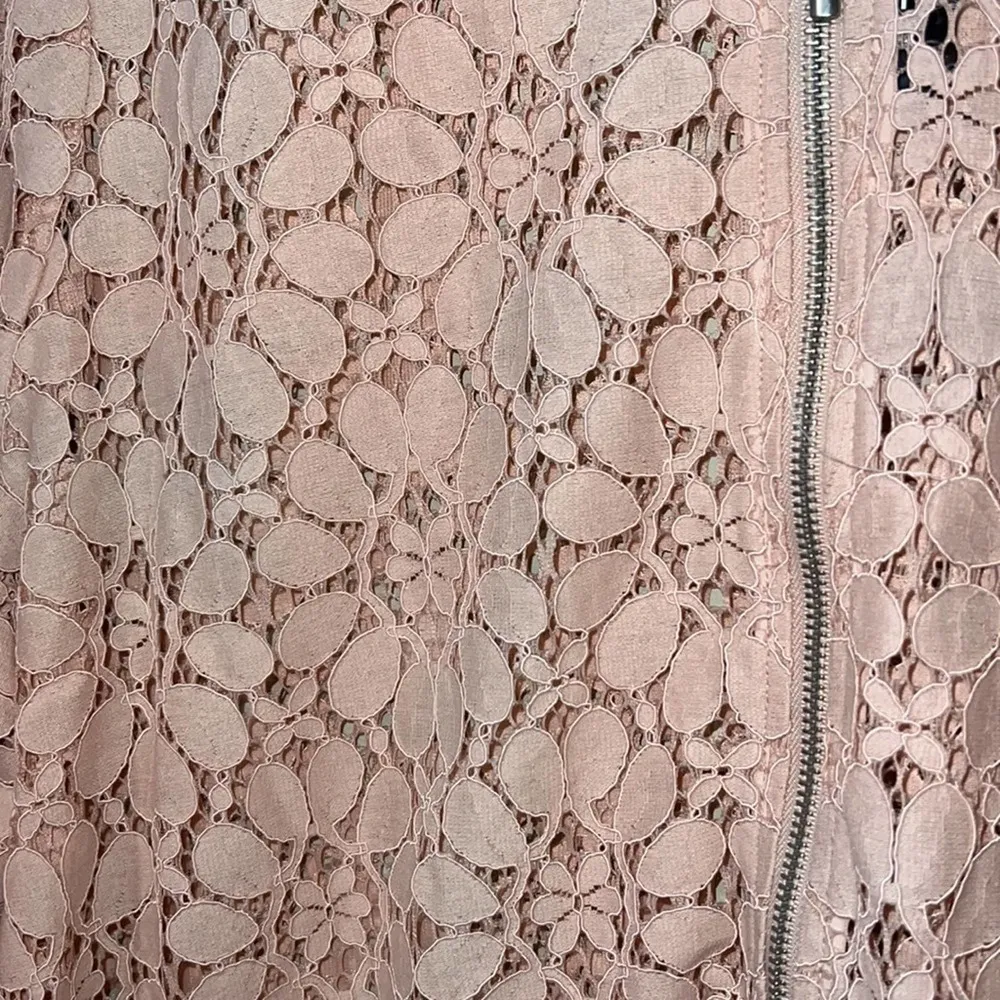 Torrid size 3 womens Bomber Jacket Coat Pink Floral Lace Cotton Blend Womens - Image 5