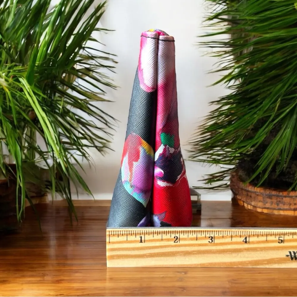 TRINA TURK Floral Cosmetic Bag – Black with Bold Red Flowers - Image 11