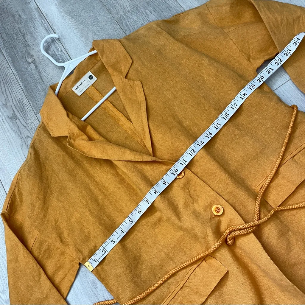 Back Beat Co. Blazer linen organic cotton womens Orange xsmall small minimalist - Image 3