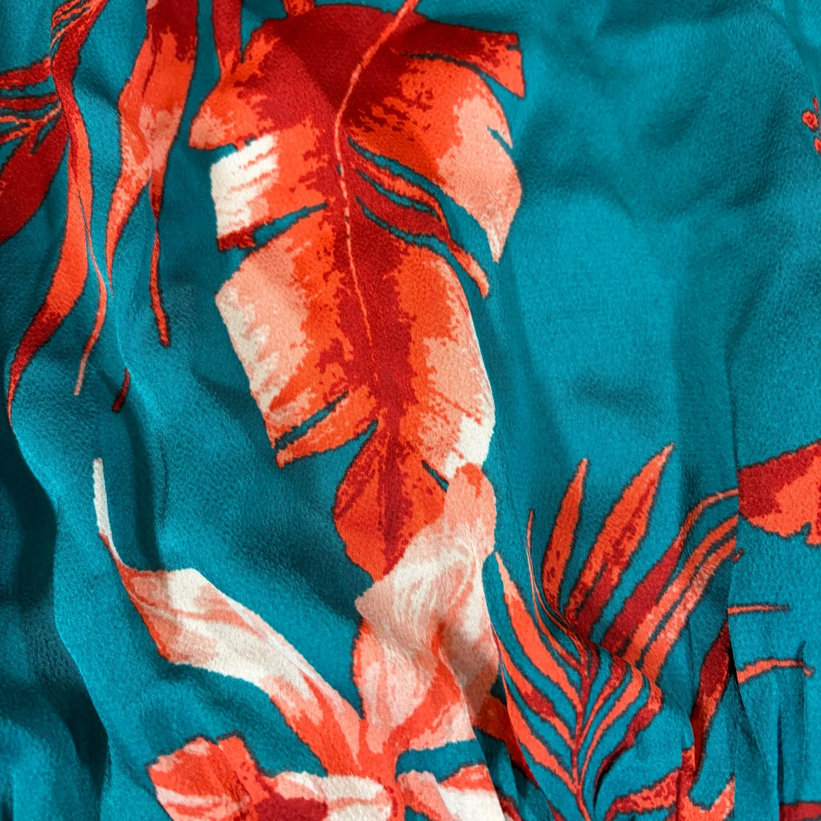 Sweet Lemon floral tropical halter dress. Teal orange. Size S. Mini dress. Green - Image 3