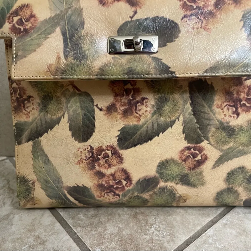 RARE Osprey LONDON By Graeme Ellisdon FLORAL Leather HANDBAG VINTGE retro EUC - Image 13