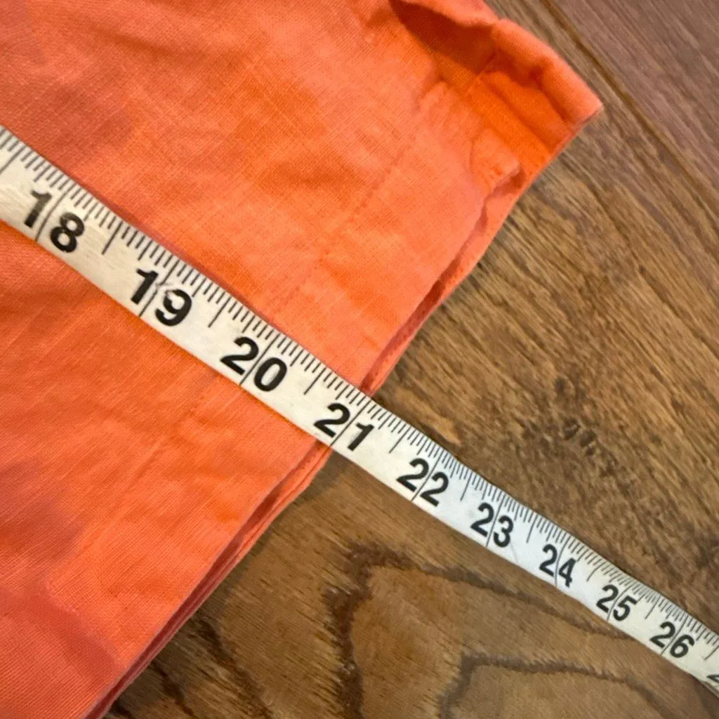 Calypso St. Barth  100% linen coral tie front button down M - Image 6