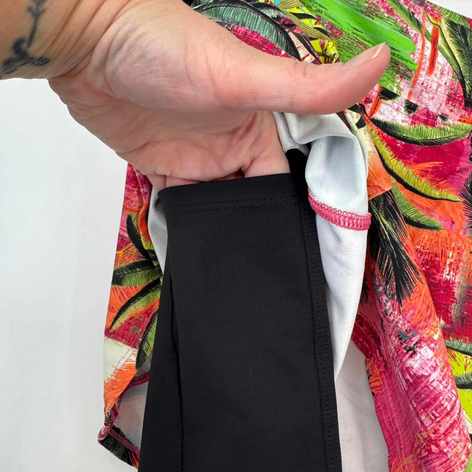 DONA JO Tropical Palm Tree Print Athletic Skort Womens 2 Large Golf Tennis Pink - Image 8