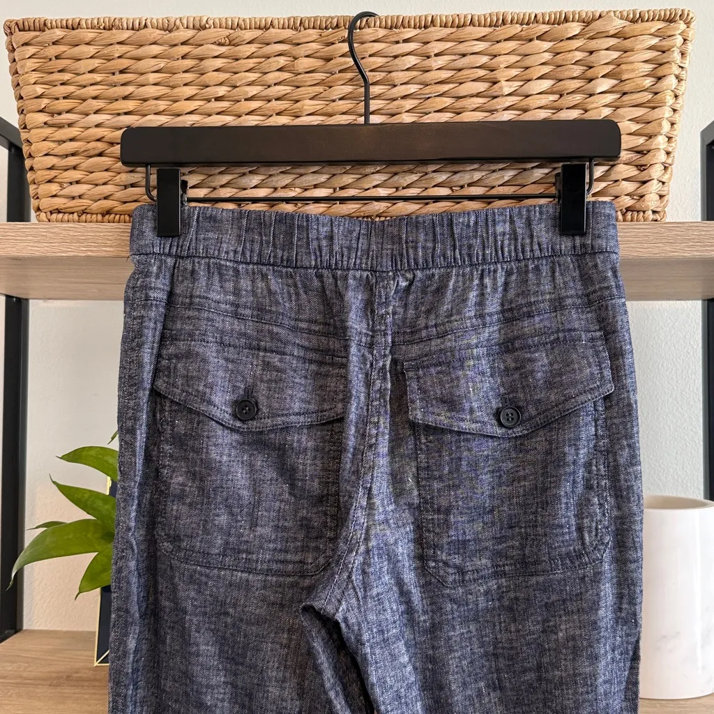 Theory Mid-Rise Korene Chambray Linen Blend Ankle Pull On Pant, 2 - Image 7