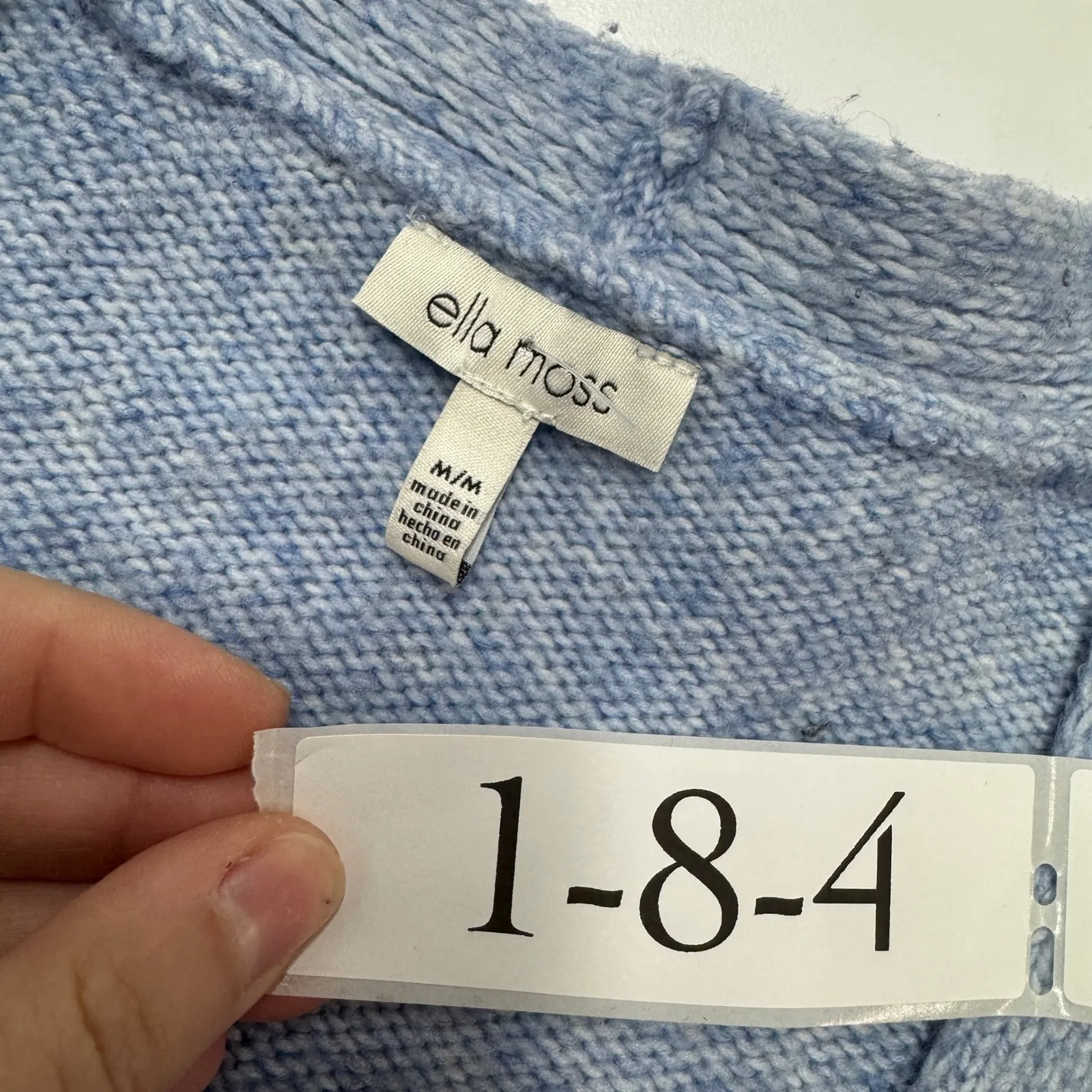 Ella Moss Cardigan Womens Medium Blue Speckled Knit Button Front Sweater - Image 6