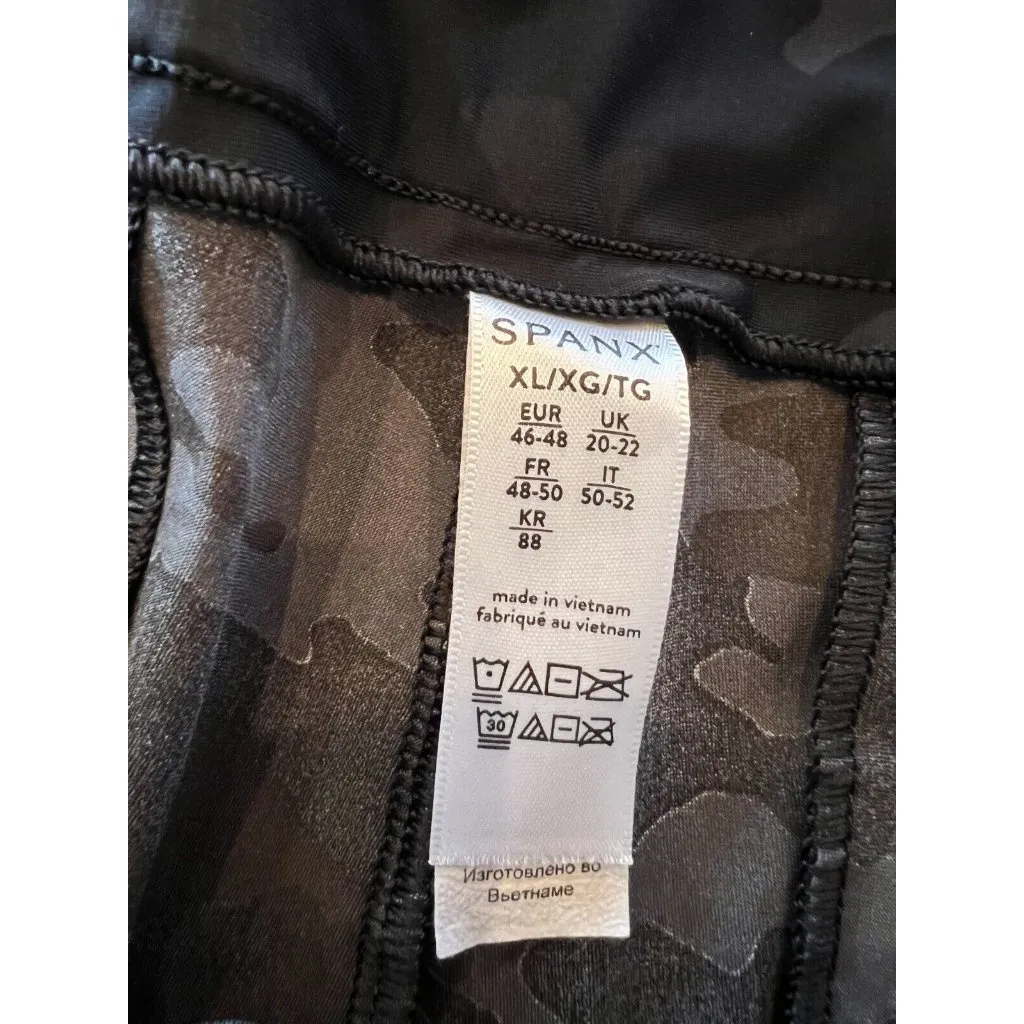 SPANX SUNSHINE Pull On Shorts Pockets Stretch Camo‎ Pockets XL Extra Large - Image 2