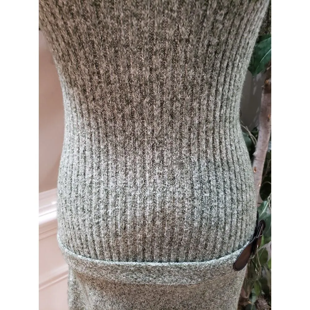 J. J. Always Women's Green Cotton High Neck Short Sleeve Knee Length Dress Large - Image 3