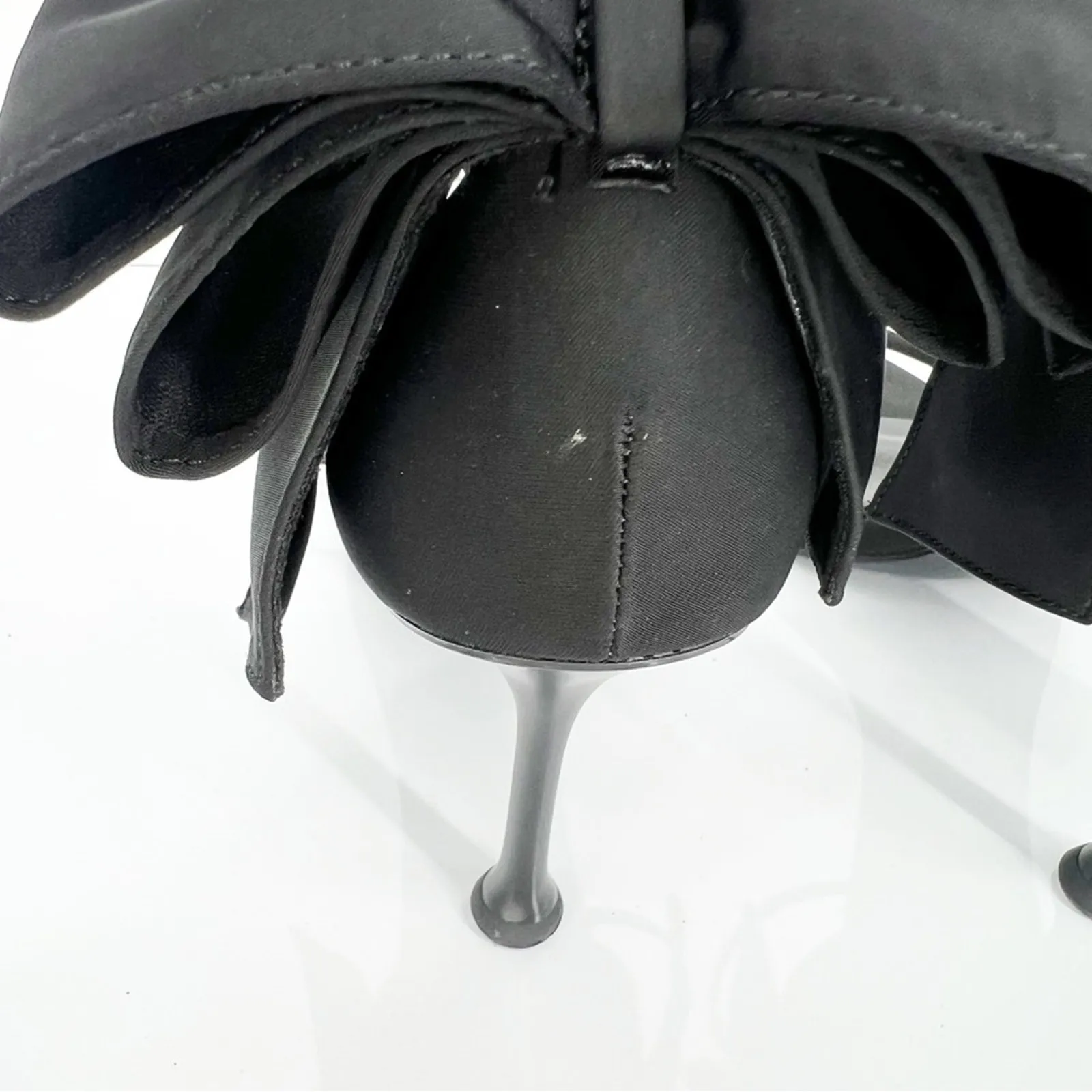 NWT ZARA Heeled Sandals with Maxi Bow 6.5 Black‎ - Image 6