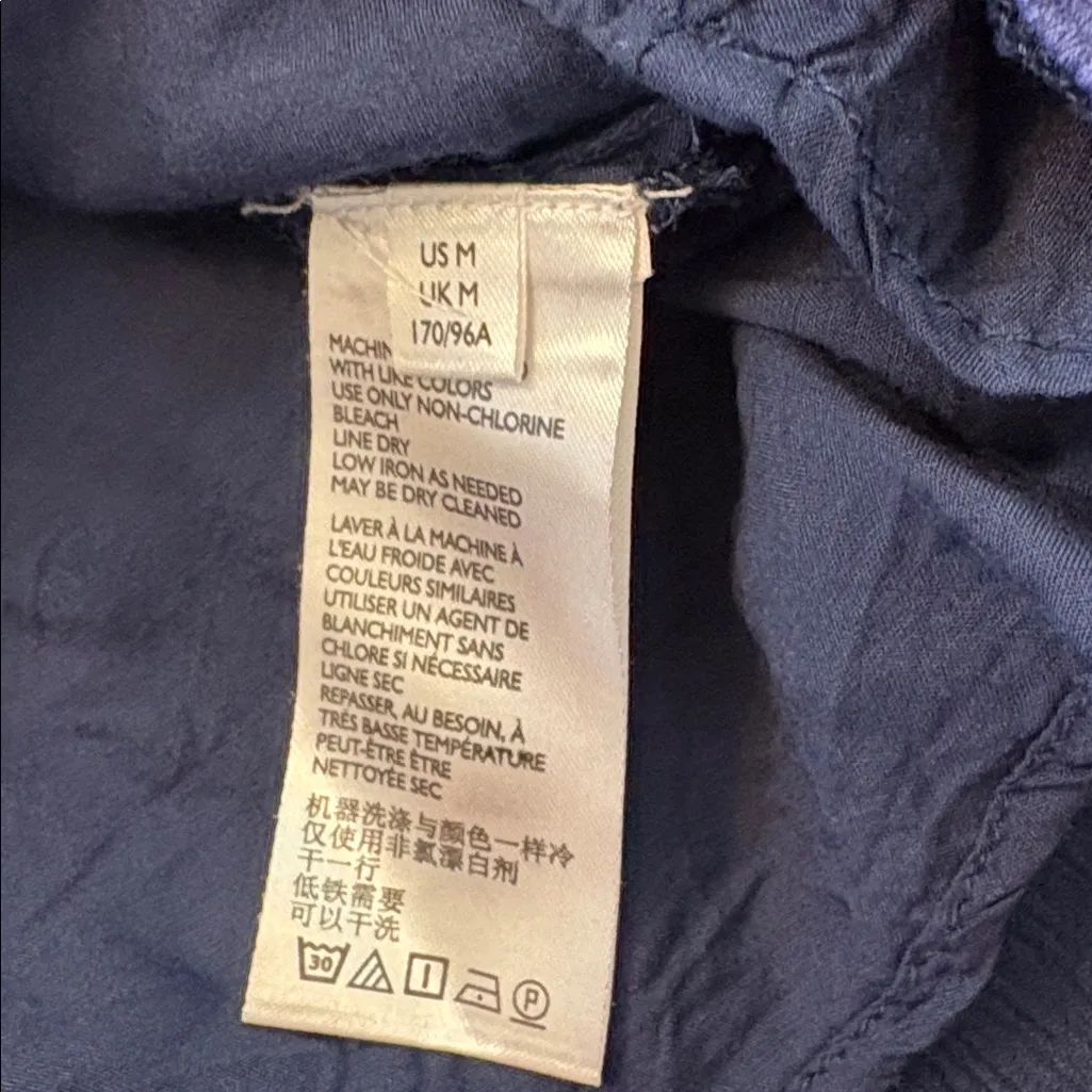 Free People My Love Mini Dress Indigo Navy Embroidered Pom Pom Medium - Image 5