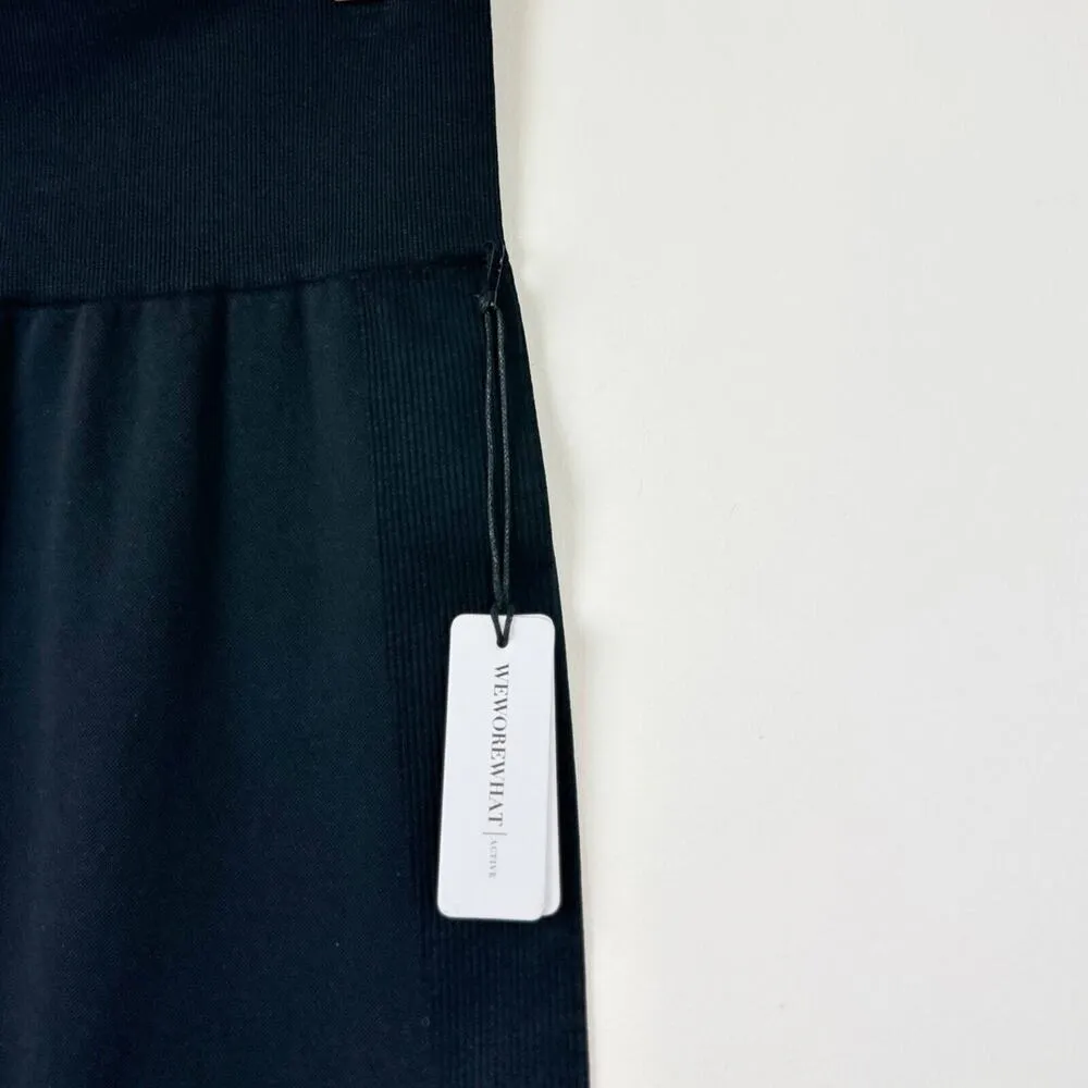 WeWoreWhat Seamless Ribbed Leggings Black High Waisted Stretch Revolve M NWT - Image 8