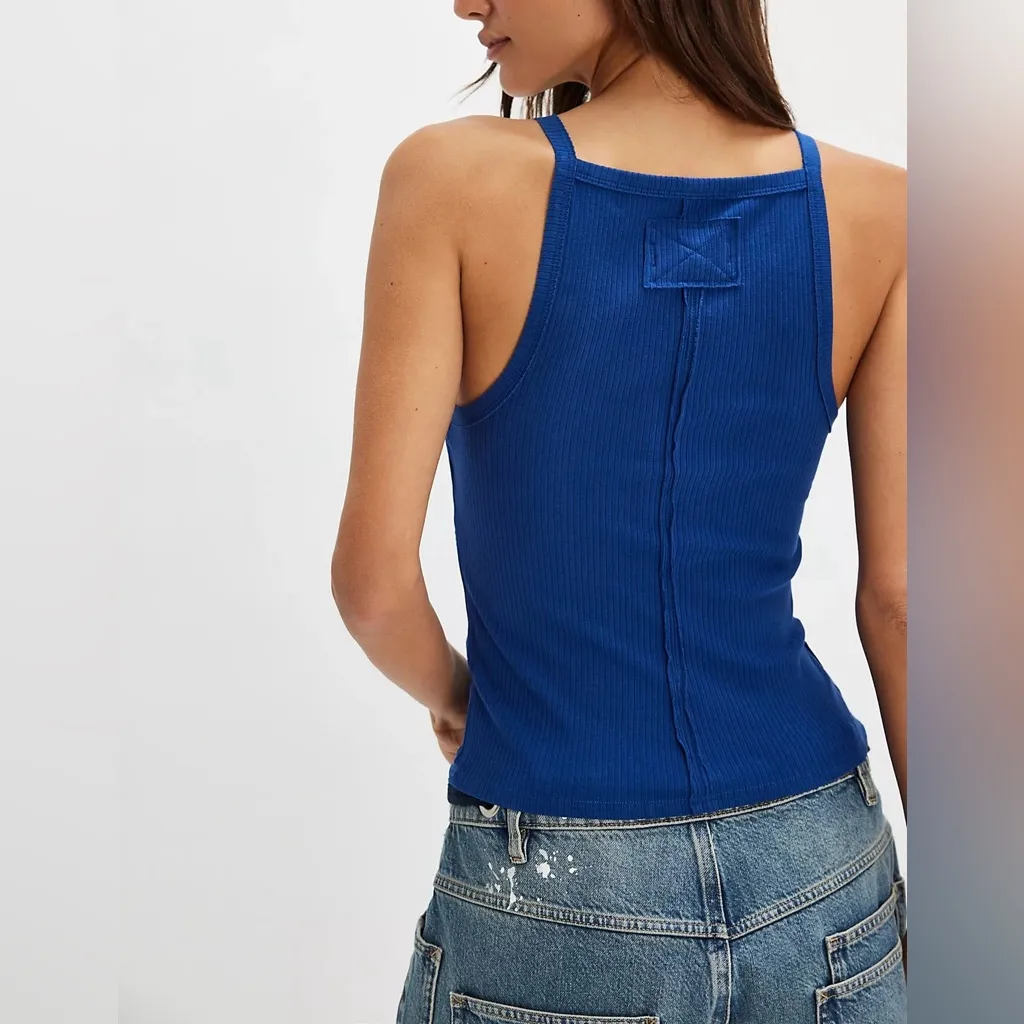 NWT Free People We The Free Mia Tank - bellweather navy blue - XS - Image 4