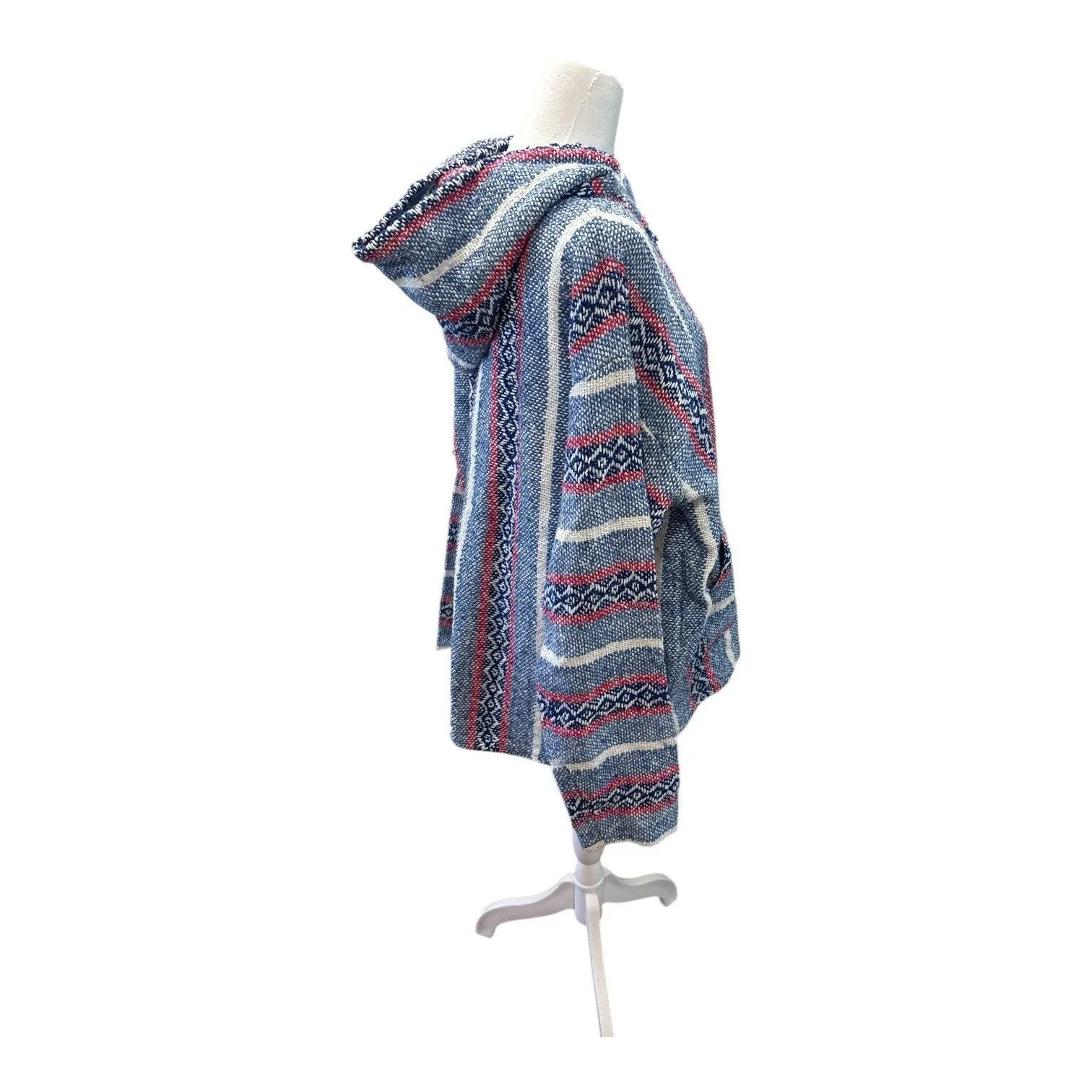 Baja Joe Unisex Woven Striped Pullover Hoodie Size L Size L - Image 5