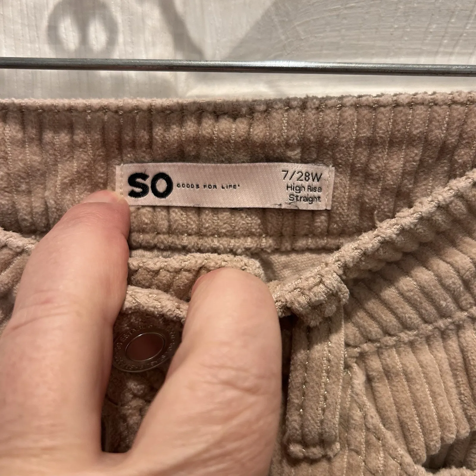 SO Brand High Rise Straight Corduroy Pants Brown Women's Size 7 28 Cotton Boho - Image 3