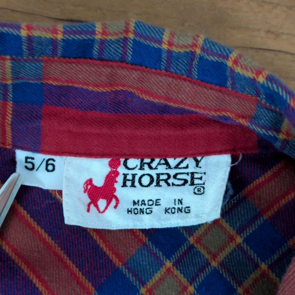 Ladies' Vintage Crazy Horse Lightweight plaid flannel Shirt - Image 2