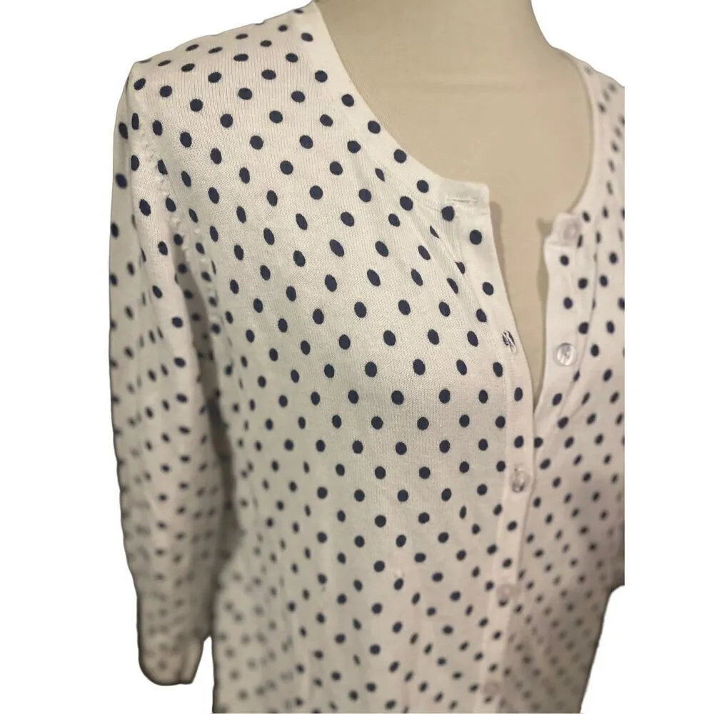 Laura Scott Lightweight White with Black Polka Dots Long Sleeve 100% Cotton Card - Image 5