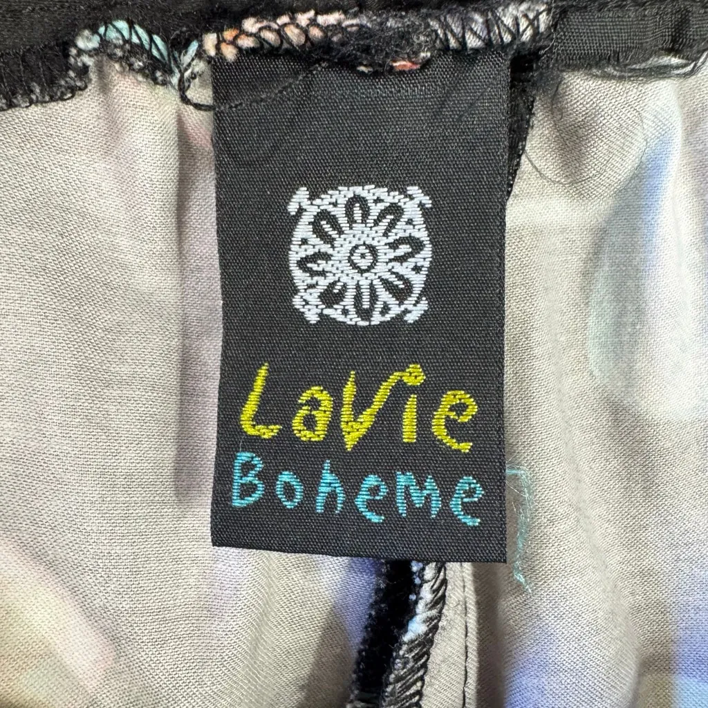 Black Cropped Pants Paris Shopping Theme Poodle Purse Lavie Boheme Boho Whimsy Size 10 - Image 5