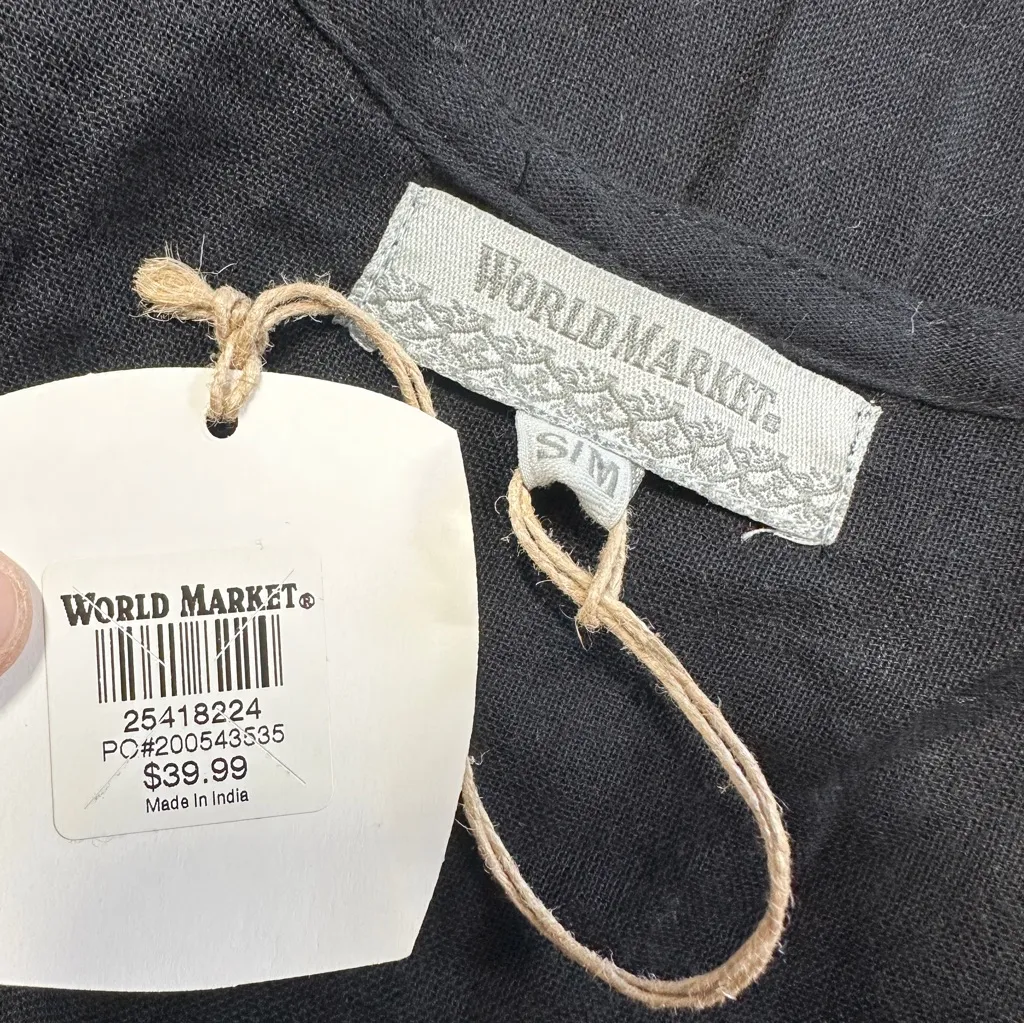 NWT World Market Women’s Cotton Embroidered Batwing Top V - Image 8