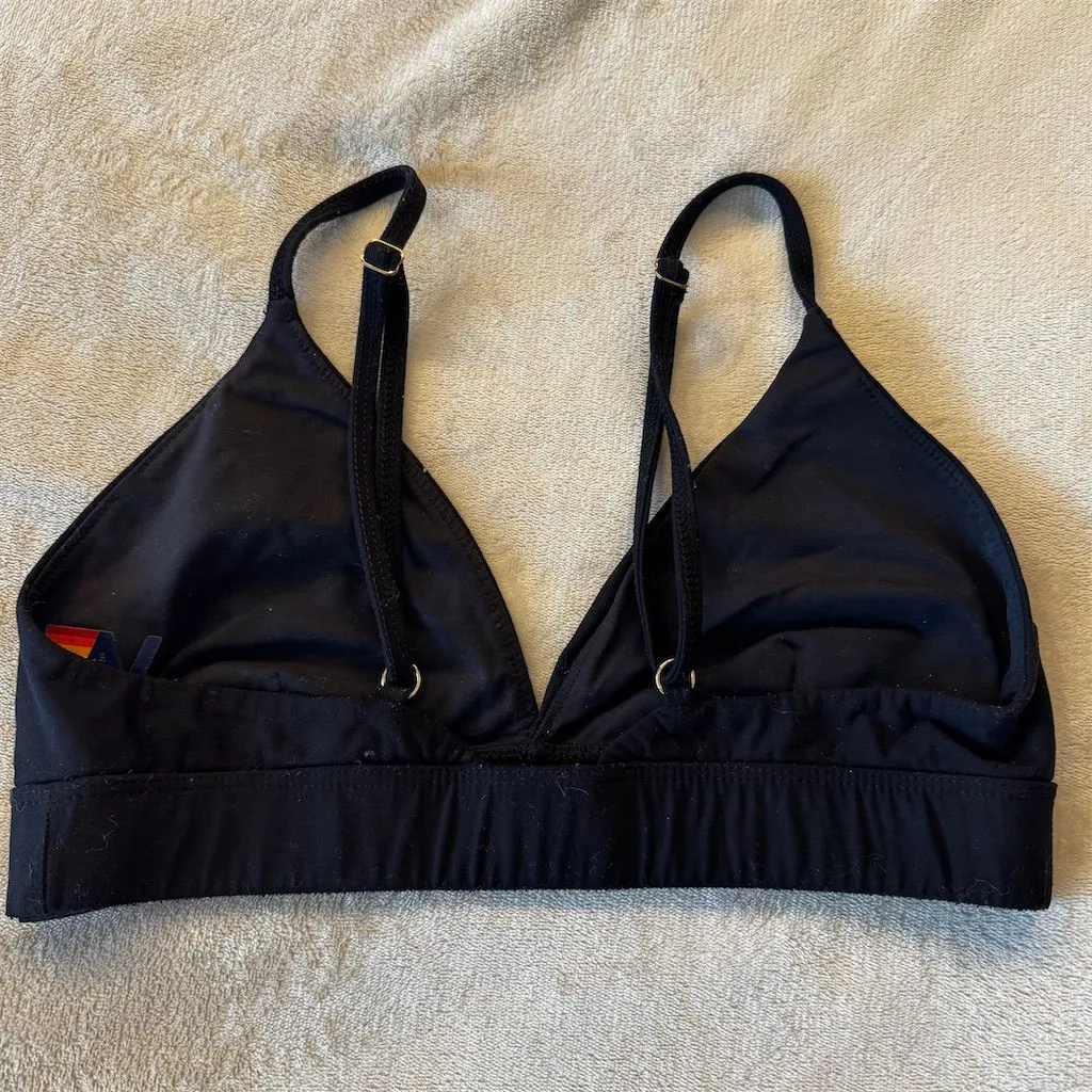 Aviator Nation Women's Black Triangle Bralette M Adjustable Straps Standard - Image 3