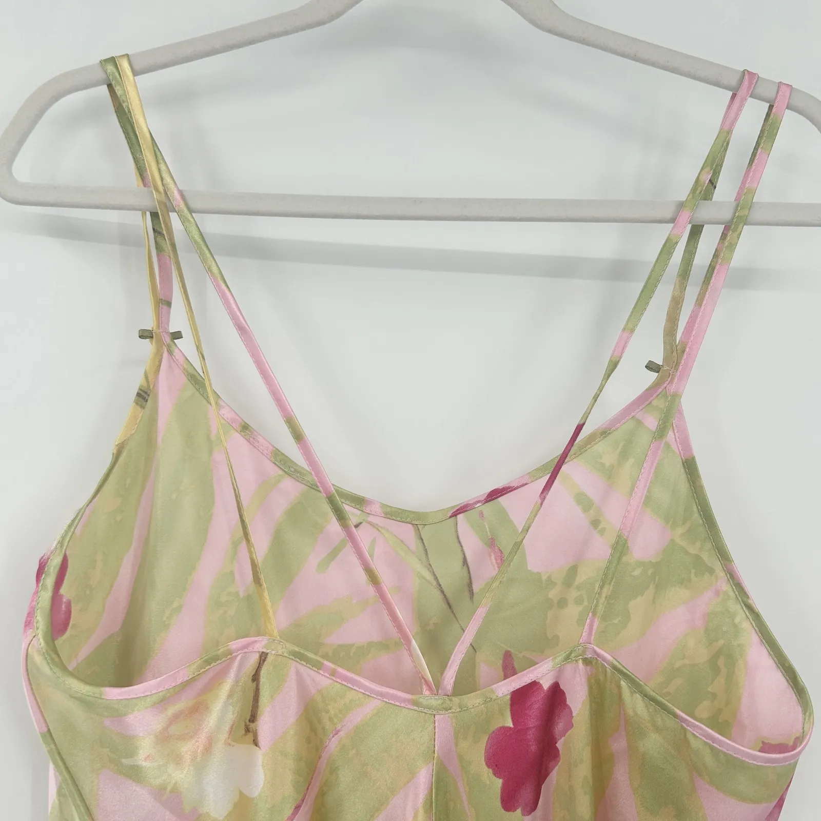 California Dynasty Womens Vintage Y2K 90s Tropical Floral Maxi Slip Dress Size M Pink Size M - Image 8