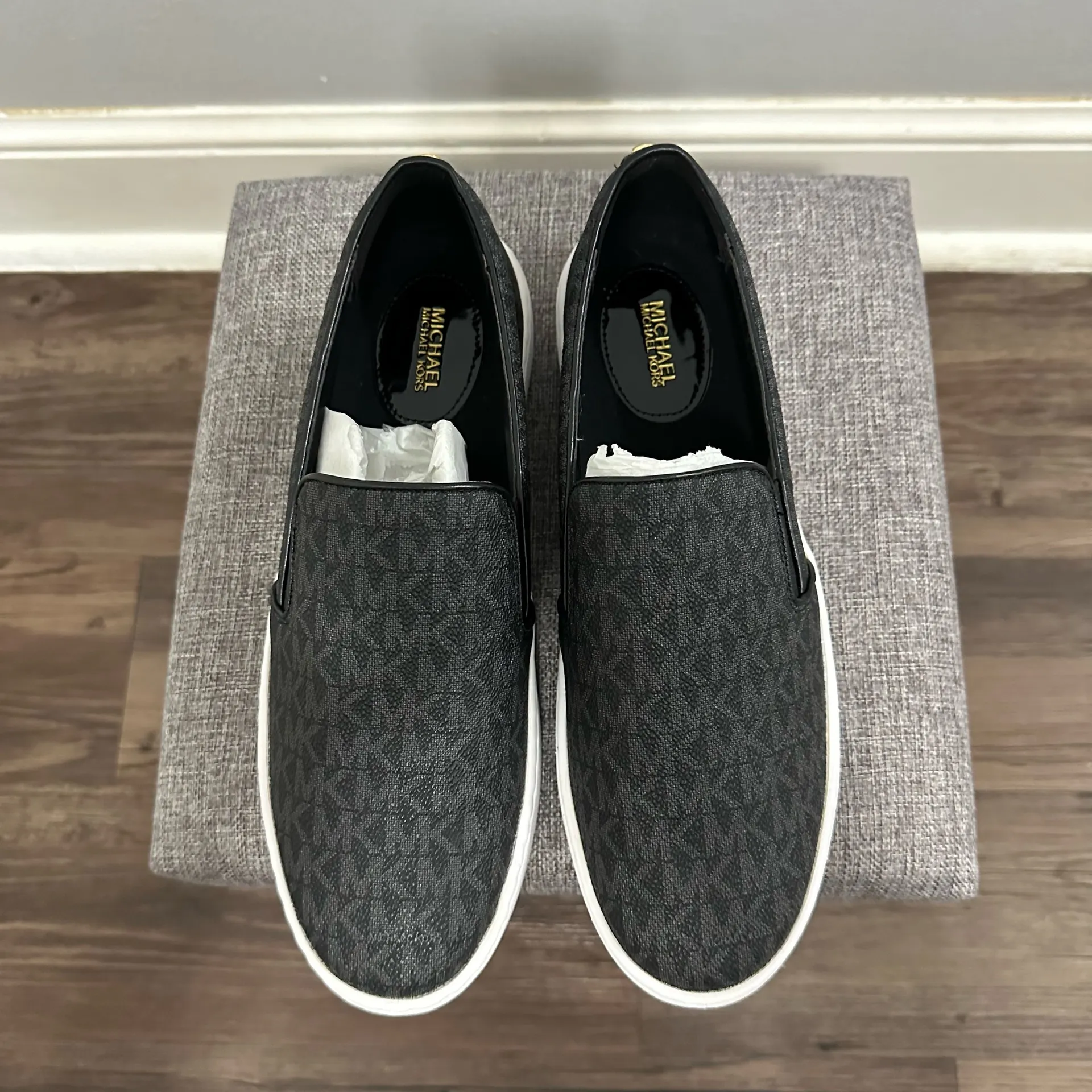 MICHAEL Michael Kors Black Women's Keaton Logo Print Loafers Size 10 - Image 4