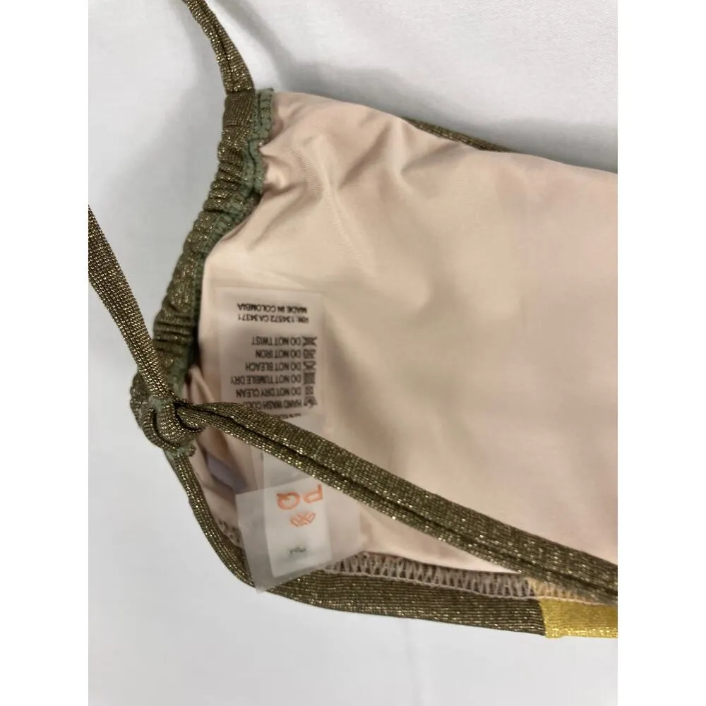 PQ Swim Anthropologie Luna Wave Bikini Top Size Small Gold - Image 4