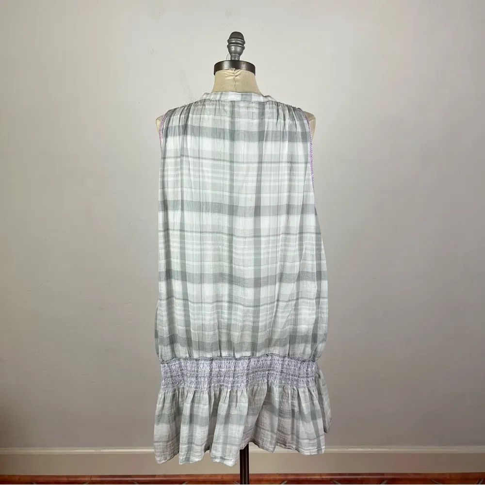 Free People Run with Me Plaid Grey Mini Dress - Image 9