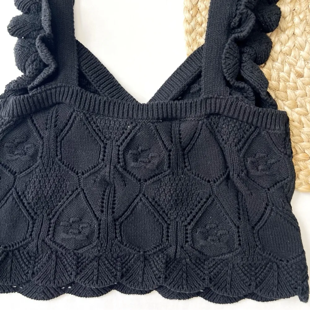 Chelsea & Violet Black Crochet Tank Top - Image 6