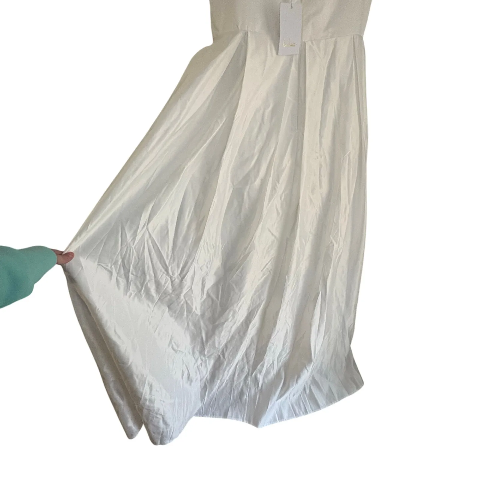 Lulu's Extraordinary Vow Off Shoulder Wedding Dress White XL Pockets A-Line - Image 10