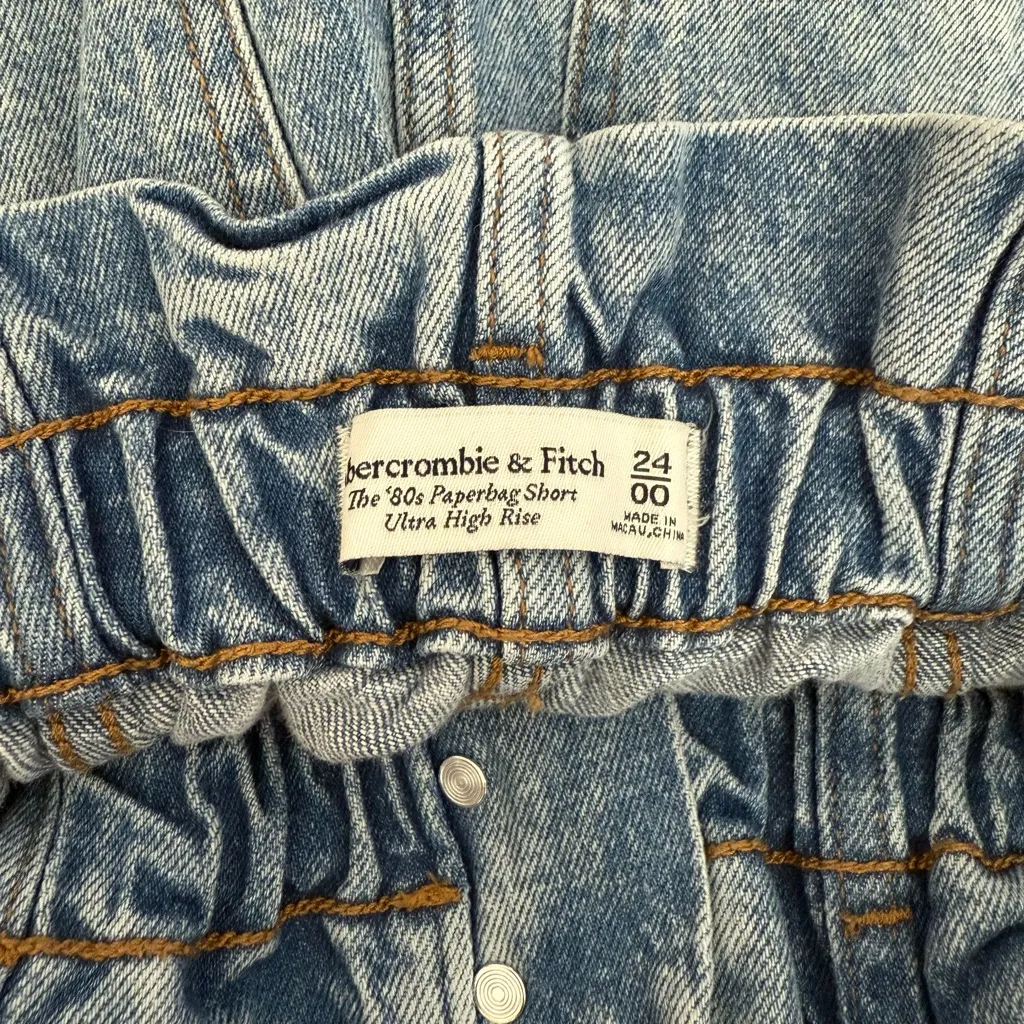 Abercrombie & Fitch The ‘80s Paperbag Ultra High Rise Denim Jean Shorts - Image 3