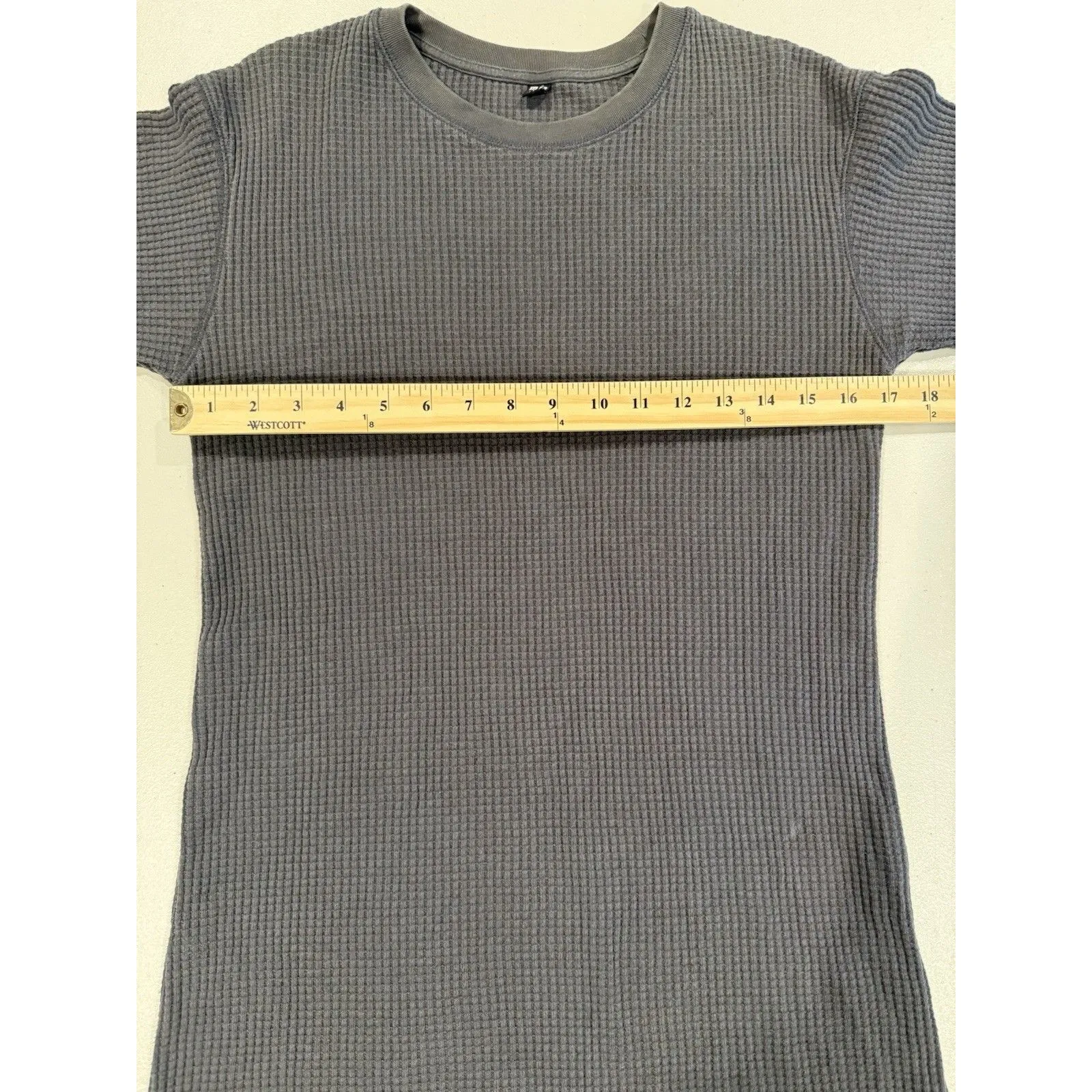 Uniqlo Waffle Knit Dress Womens Medium Grey Long Sleeve Minimalist Lagen Cottage - Image 5