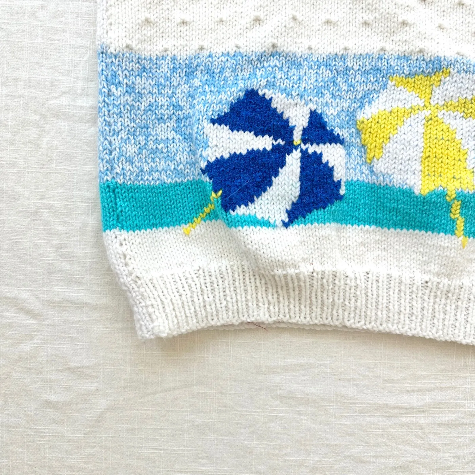 Vintage Grandma Short Sleeve Knit Polo Shirt‎ Beach Cottagecore Y2K Grunge White Size M - Image 6